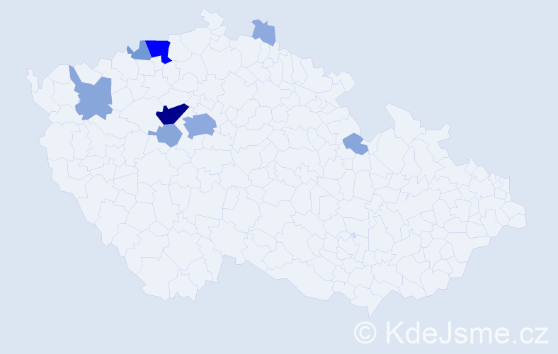 Příjmení: 'Botová', počet výskytů 27 v celé ČR