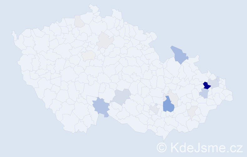 Příjmení: 'Gurková', počet výskytů 59 v celé ČR