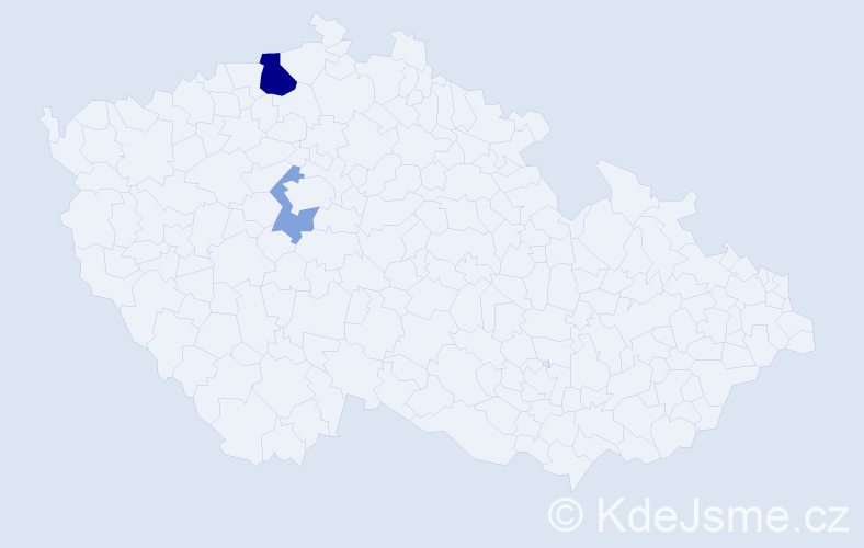 Příjmení: 'Bodrinová', počet výskytů 5 v celé ČR