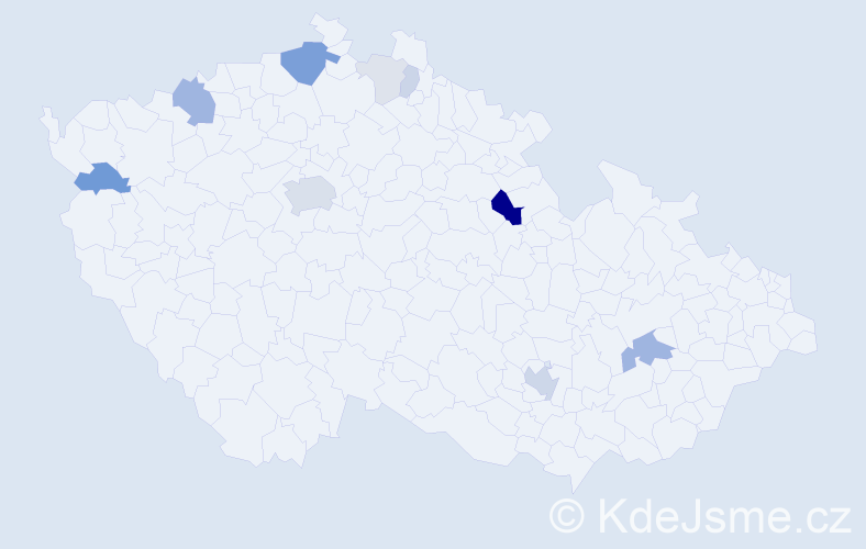 Příjmení: 'Rektor', počet výskytů 33 v celé ČR