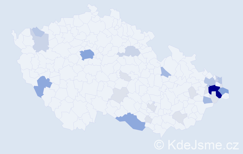 Příjmení: 'Paško', počet výskytů 80 v celé ČR