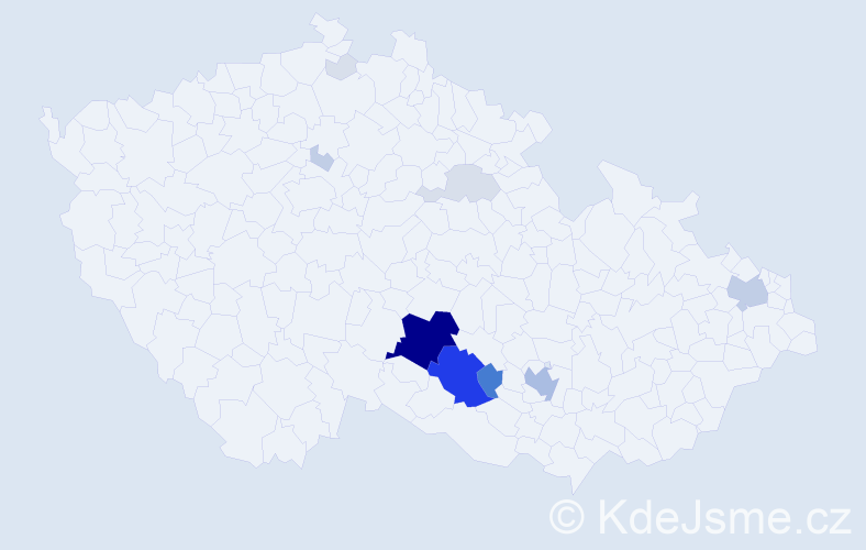 Příjmení: 'Vochyán', počet výskytů 55 v celé ČR