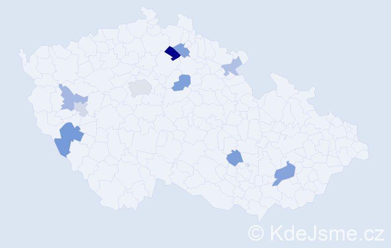 Příjmení: 'Hinz', počet výskytů 15 v celé ČR