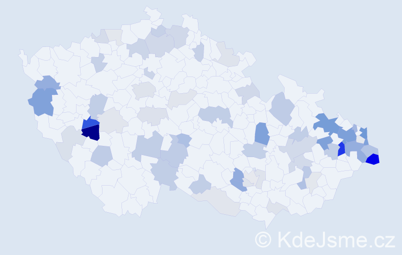 Příjmení: 'Duraj', počet výskytů 171 v celé ČR