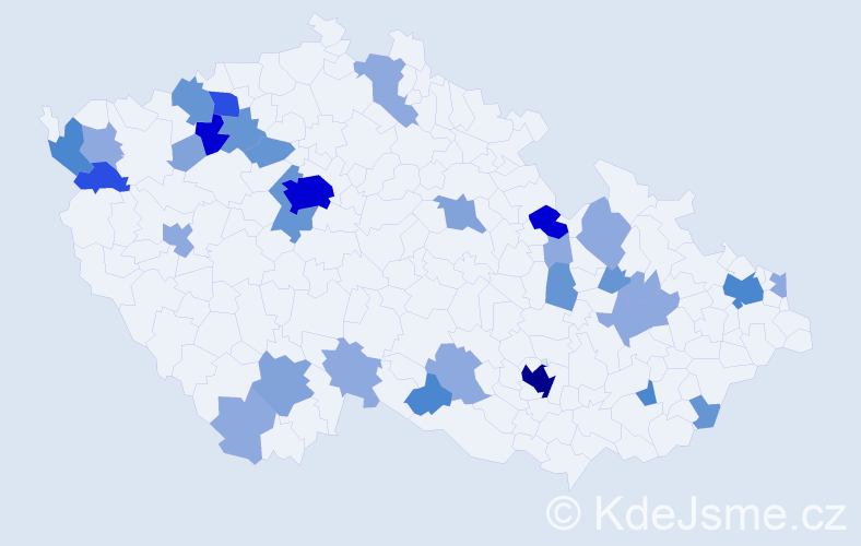 Příjmení: 'Kuvik', počet výskytů 94 v celé ČR