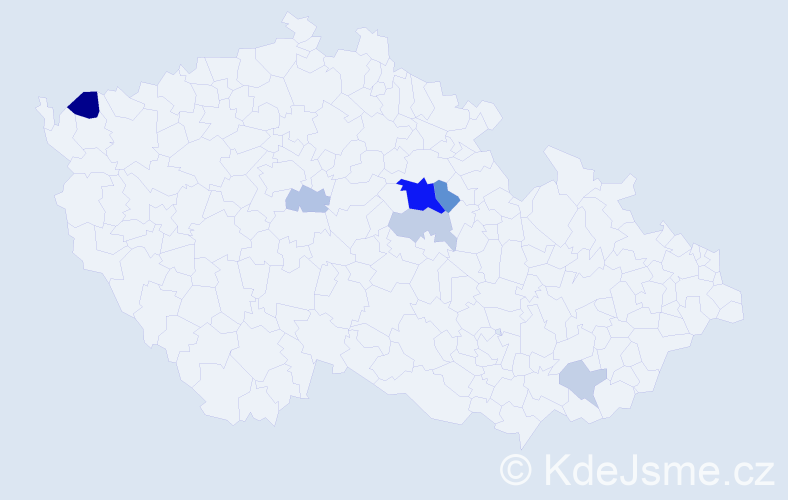 Příjmení: 'Vrtáček', počet výskytů 16 v celé ČR