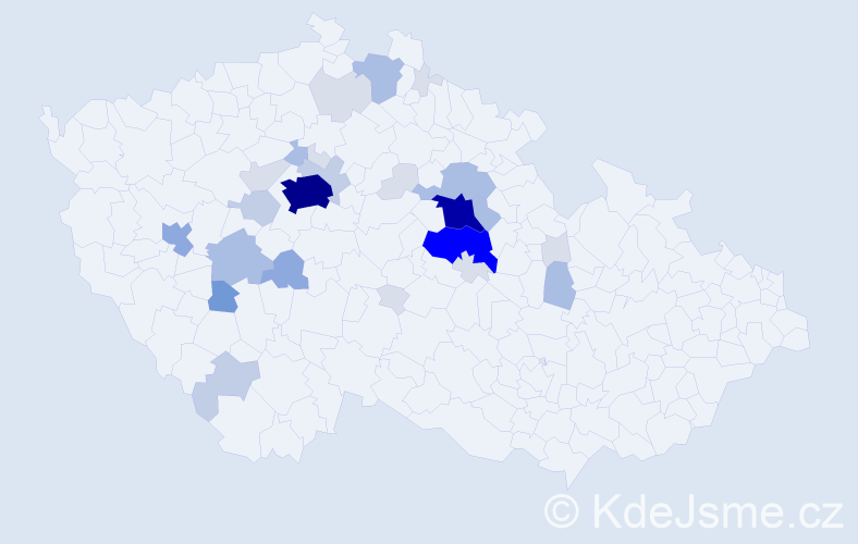 Příjmení: 'Spálenská', počet výskytů 104 v celé ČR