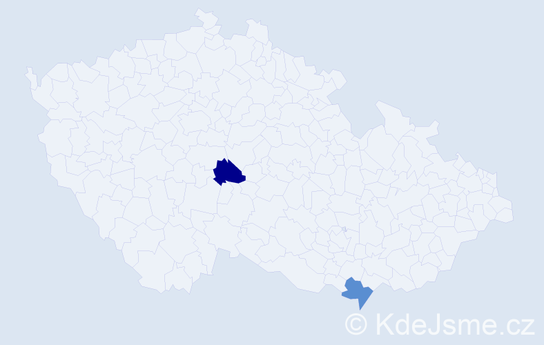 Příjmení: 'Pallatová', počet výskytů 2 v celé ČR