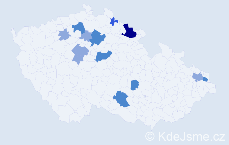 Příjmení: 'Csicso', počet výskytů 25 v celé ČR