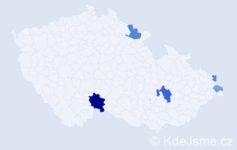 Příjmení: 'Cekulová', počet výskytů 11 v celé ČR