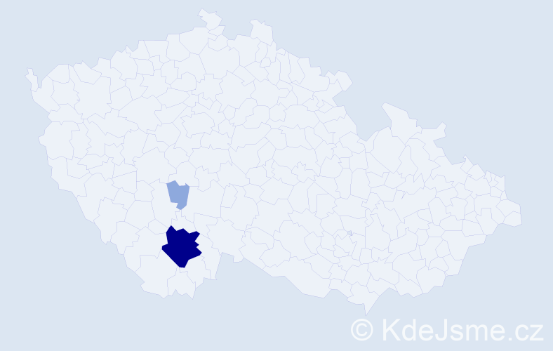Příjmení: 'Krygarová', počet výskytů 8 v celé ČR