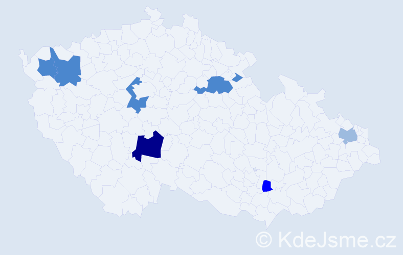 Příjmení: 'Kolesnáč', počet výskytů 18 v celé ČR