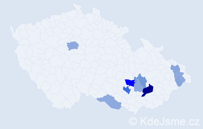 Příjmení: 'Vdolečková', počet výskytů 32 v celé ČR