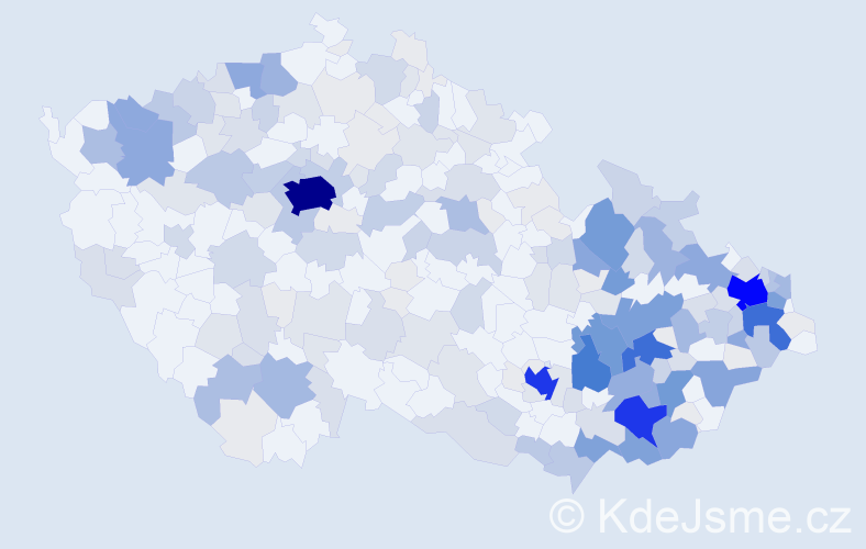 Příjmení: 'Vojtek', počet výskytů 953 v celé ČR