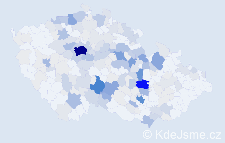 Příjmení: 'Doskočilová', počet výskytů 764 v celé ČR