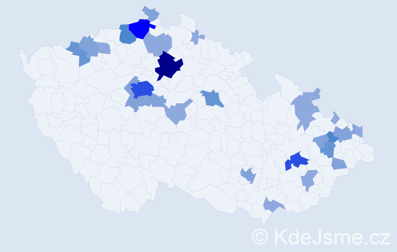 Příjmení: 'Kopčan', počet výskytů 69 v celé ČR