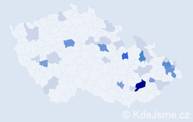 Příjmení: 'Pišťáčková', počet výskytů 82 v celé ČR