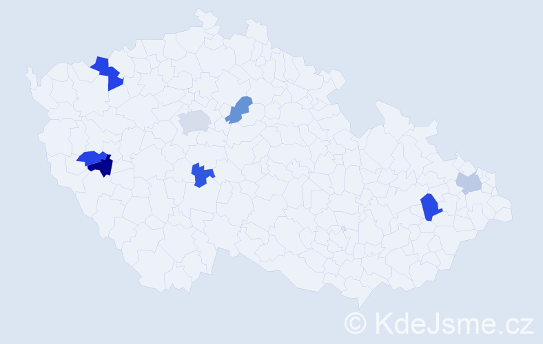 Příjmení: 'Kundra', počet výskytů 23 v celé ČR