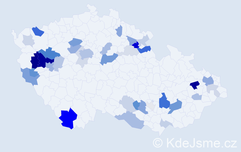 Příjmení: 'Adamovičová', počet výskytů 96 v celé ČR