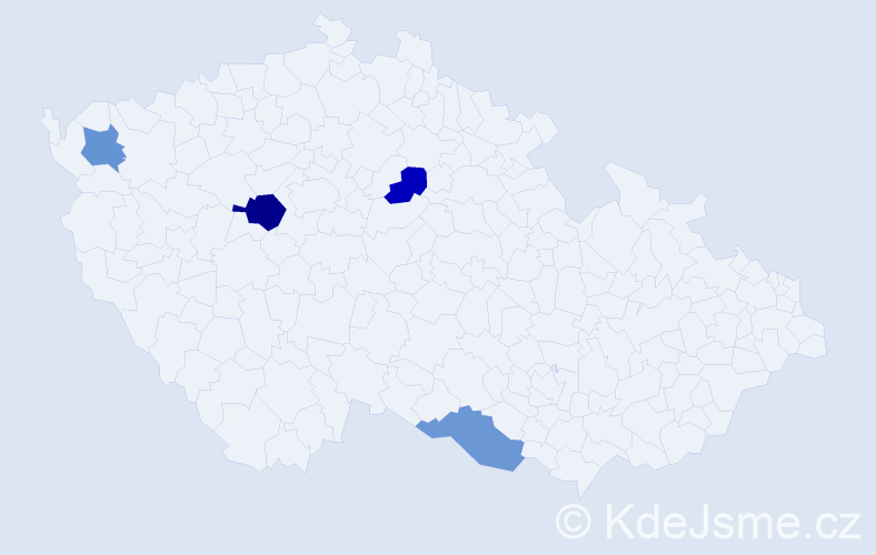 Příjmení: 'Psulová', počet výskytů 5 v celé ČR