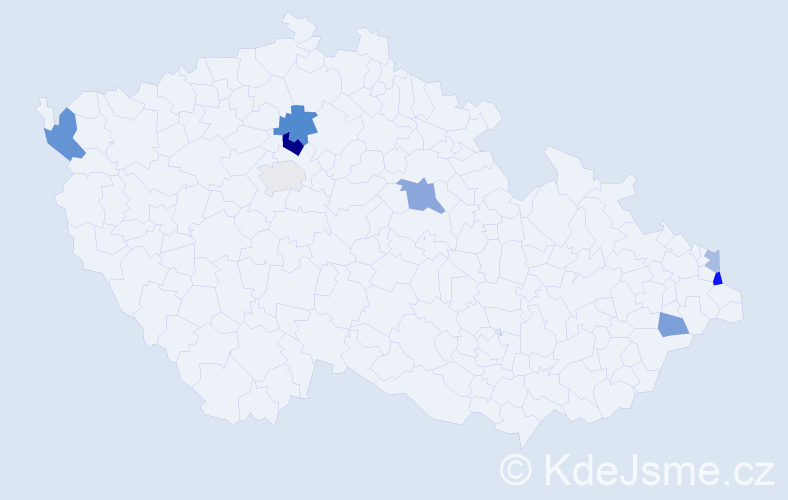 Příjmení: 'Dobsová', počet výskytů 14 v celé ČR