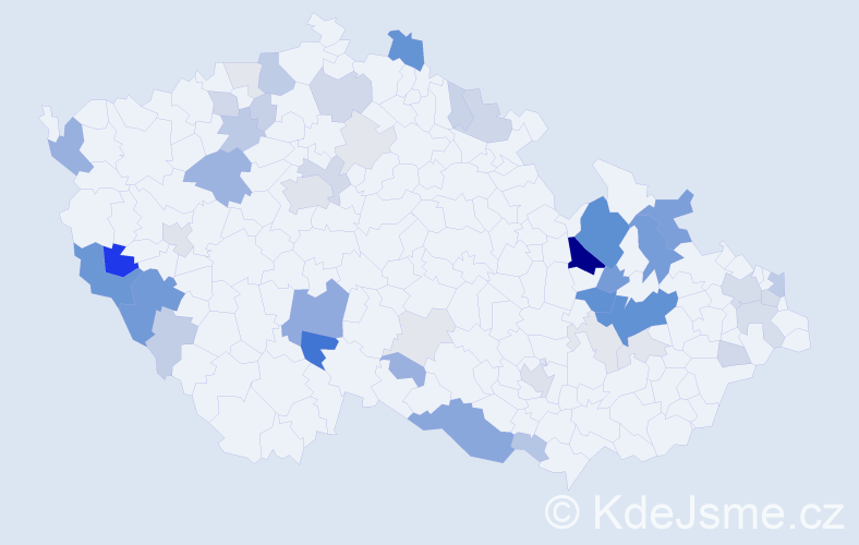 Příjmení: 'Kauer', počet výskytů 162 v celé ČR