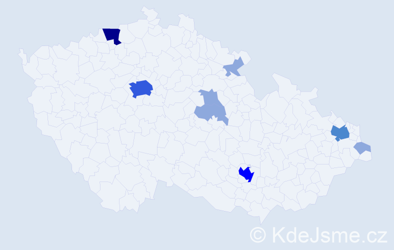Příjmení: 'Balzarová', počet výskytů 18 v celé ČR