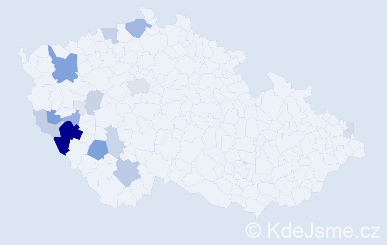 Příjmení: 'Huspeka', počet výskytů 43 v celé ČR