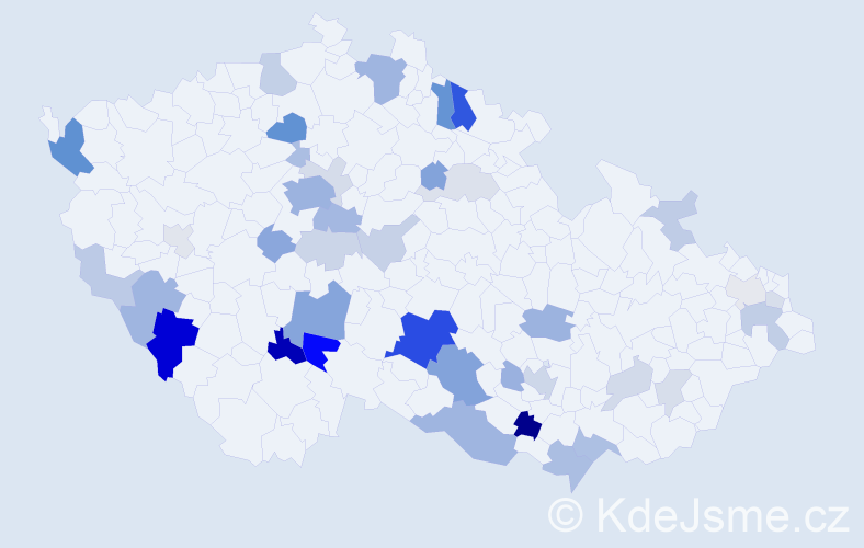 Příjmení: 'Herzová', počet výskytů 116 v celé ČR