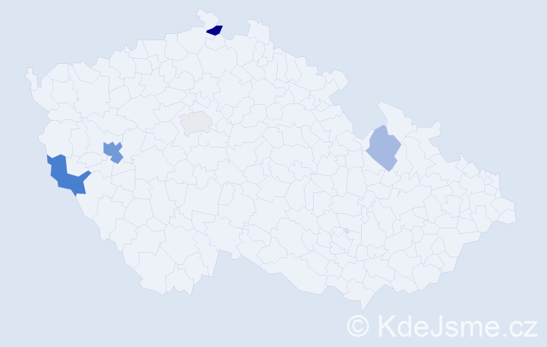 Příjmení: 'Velleková', počet výskytů 10 v celé ČR