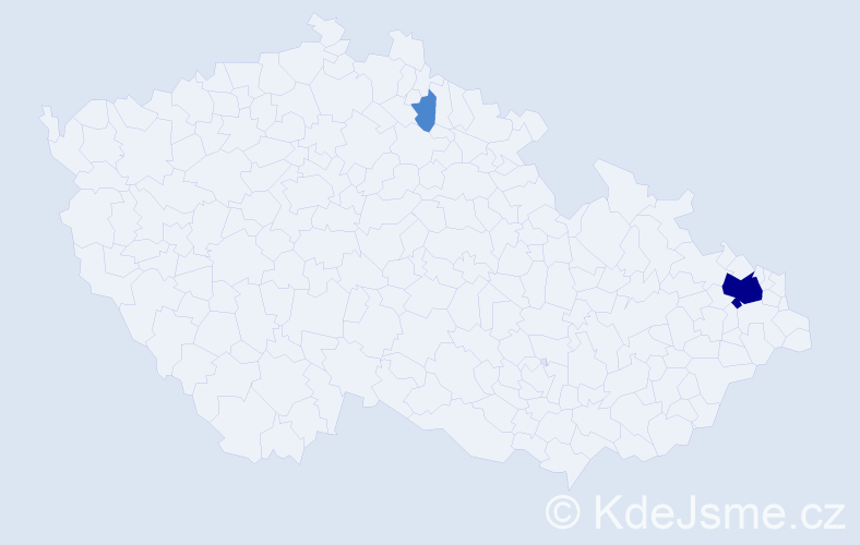 Příjmení: 'Prodzová', počet výskytů 6 v celé ČR