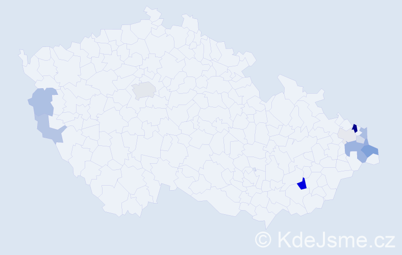 Příjmení: 'Mamicová', počet výskytů 29 v celé ČR