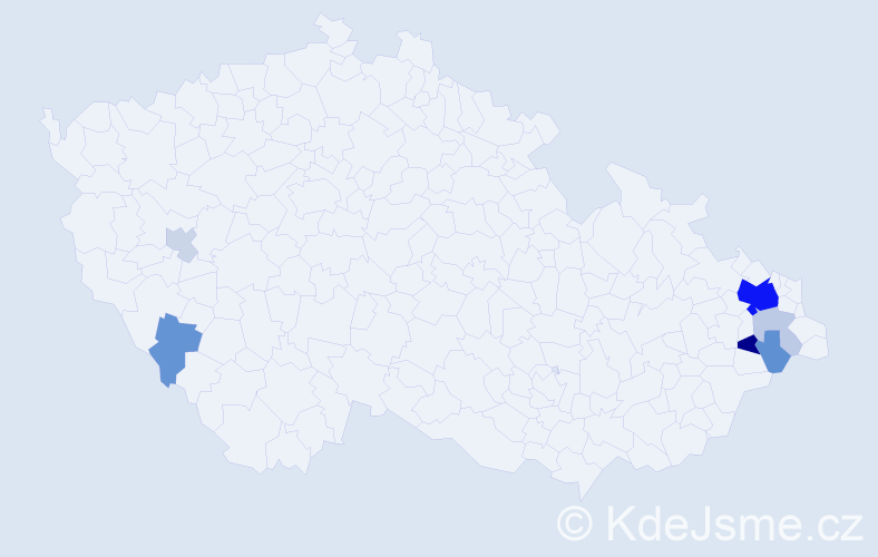 Příjmení: 'Sobas', počet výskytů 22 v celé ČR
