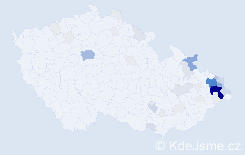 Příjmení: 'Pohludka', počet výskytů 174 v celé ČR