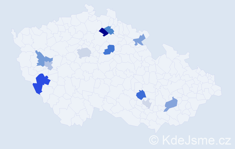 Příjmení: 'Hinz', počet výskytů 14 v celé ČR