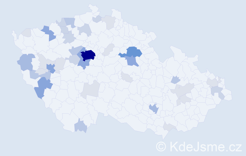 Příjmení: 'Tikal', počet výskytů 117 v celé ČR