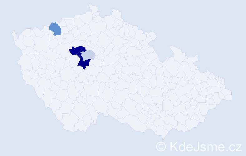 Příjmení: 'Jednorožec', počet výskytů 9 v celé ČR