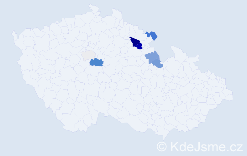 Příjmení: 'Vych', počet výskytů 12 v celé ČR