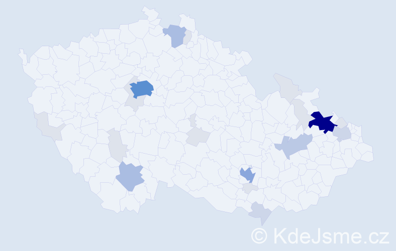 Příjmení: 'Vlašánková', počet výskytů 70 v celé ČR