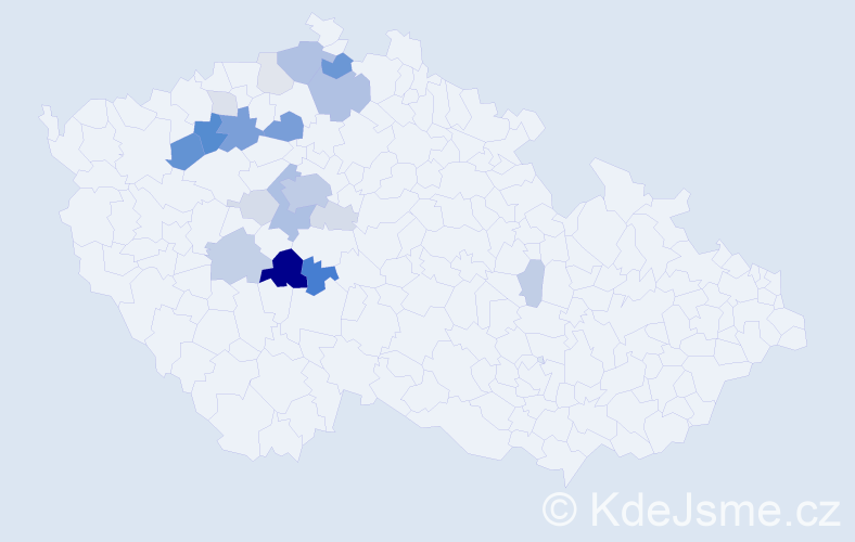 Příjmení: 'Carbochová', počet výskytů 64 v celé ČR