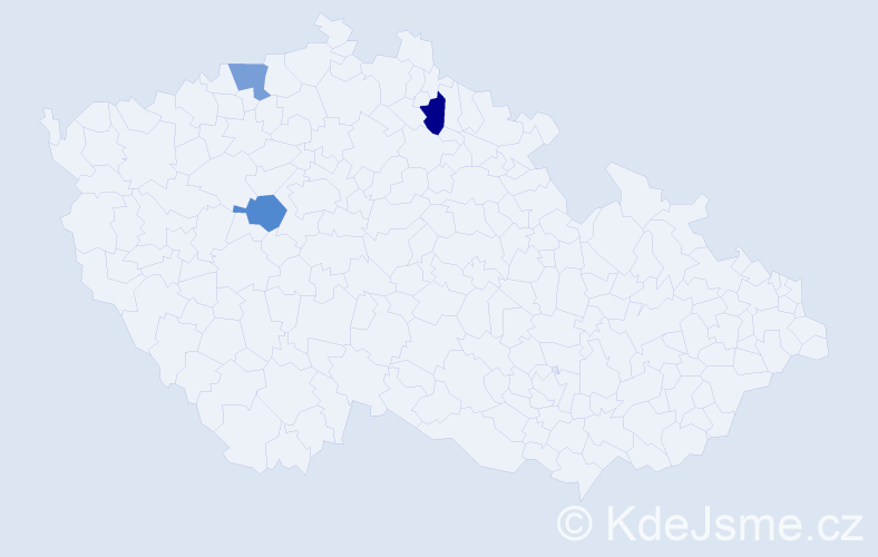 Příjmení: 'Kljap', počet výskytů 3 v celé ČR