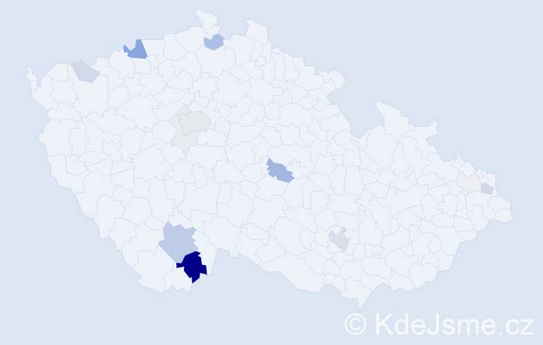 Příjmení: 'Heidinger', počet výskytů 46 v celé ČR