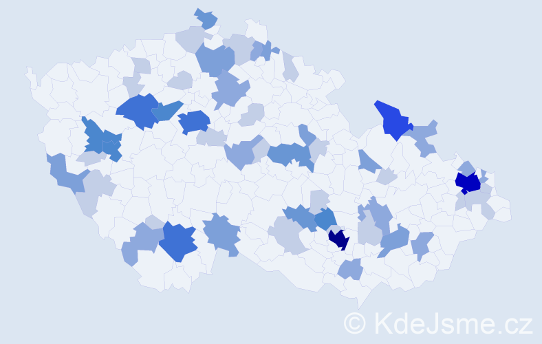 Příjmení: 'Chovanová', počet výskytů 140 v celé ČR