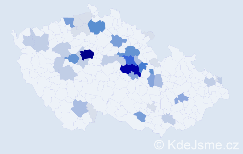 Příjmení: 'Dejdar', počet výskytů 168 v celé ČR