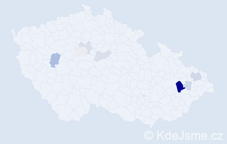 Příjmení: 'Vyková', počet výskytů 21 v celé ČR