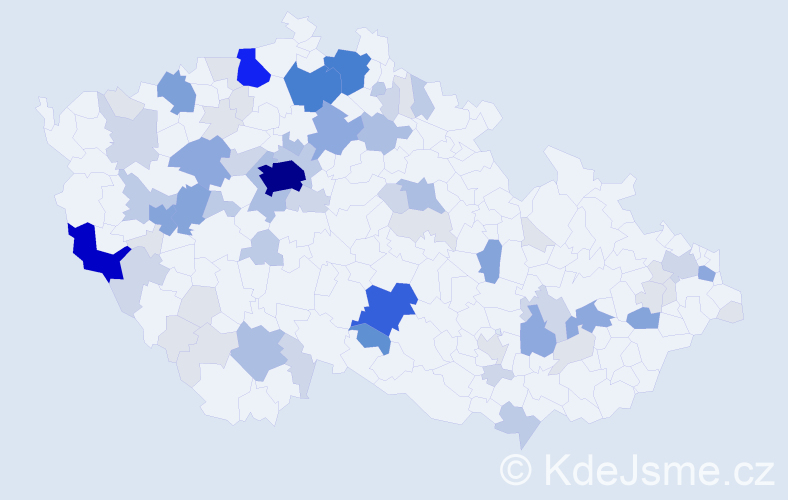 Příjmení: 'Pittnerová', počet výskytů 277 v celé ČR