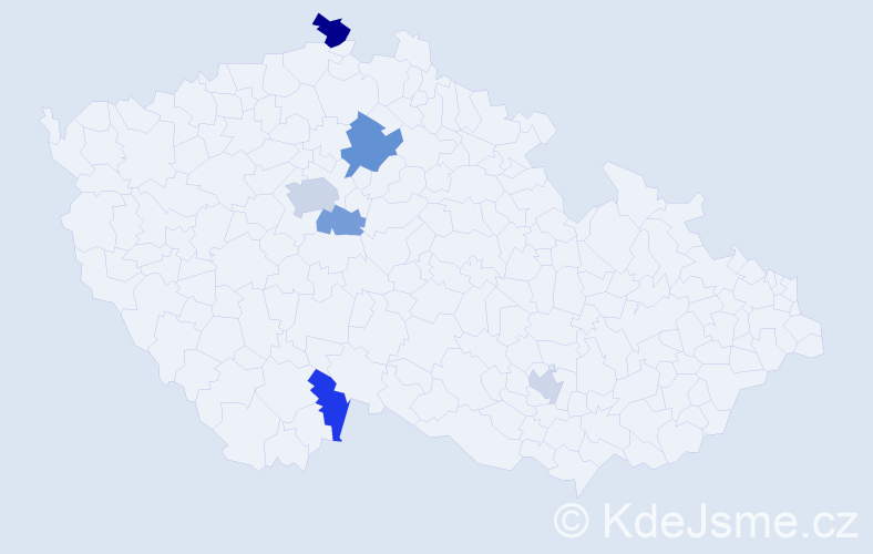 Příjmení: 'Rodič', počet výskytů 10 v celé ČR