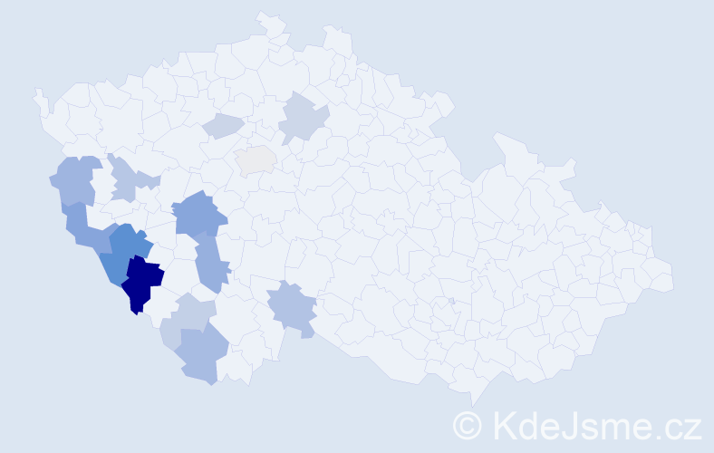 Příjmení: 'Haidinger', počet výskytů 41 v celé ČR