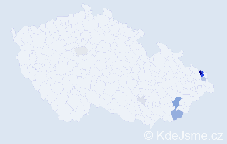 Příjmení: 'Sedláčik', počet výskytů 13 v celé ČR