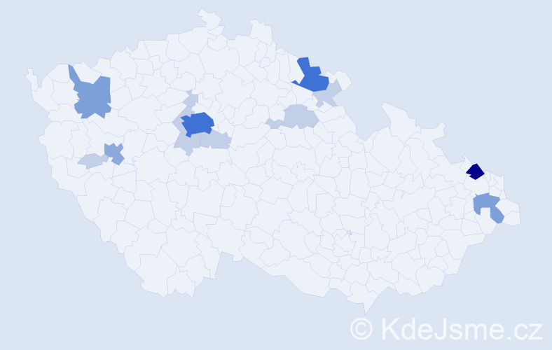 Příjmení: 'Dinter', počet výskytů 37 v celé ČR